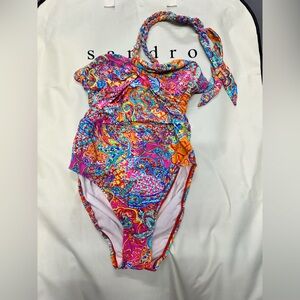 Ralph Lauren Paisley One-Piece Swim in Pink, Orange & Blue